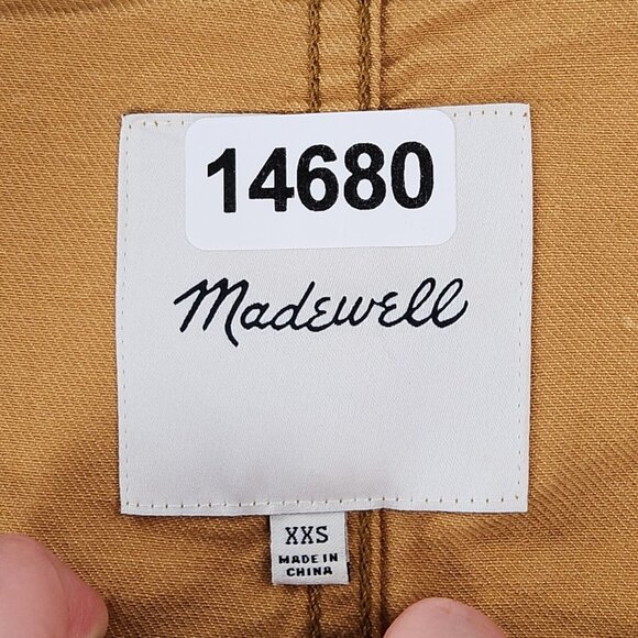 Madewell Jacket Womens XXS Mustard Tan Southlake Military Dark Sahara Tie Waist - Picture 8 of 11